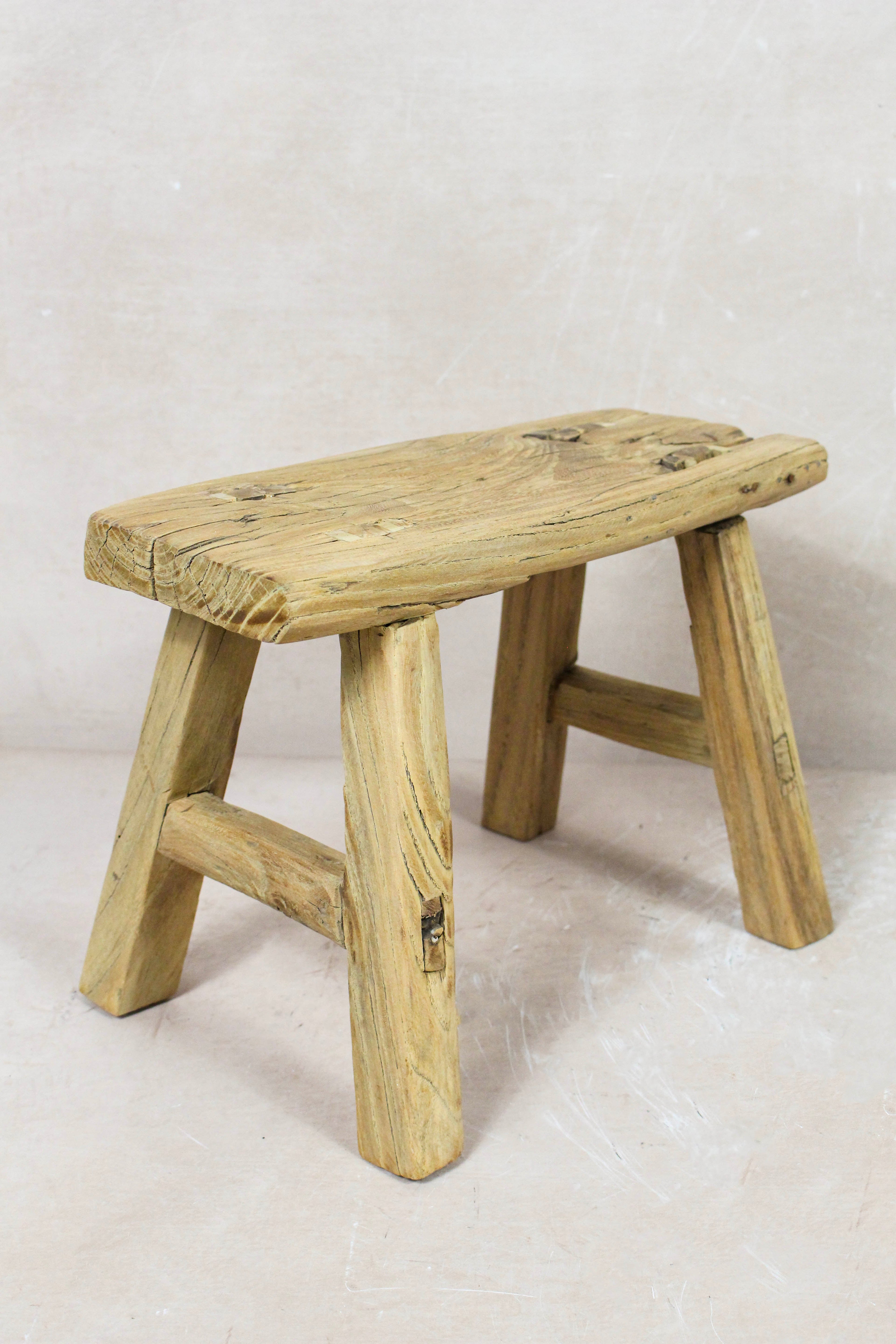 Vintage Rustic Stool - Elm wood - Small - 123