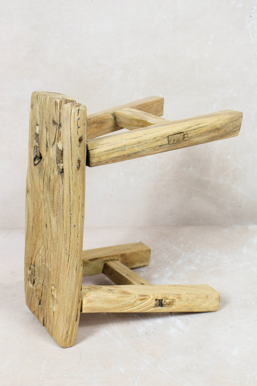 Vintage Rustic Stool - Elm wood - Small - 123