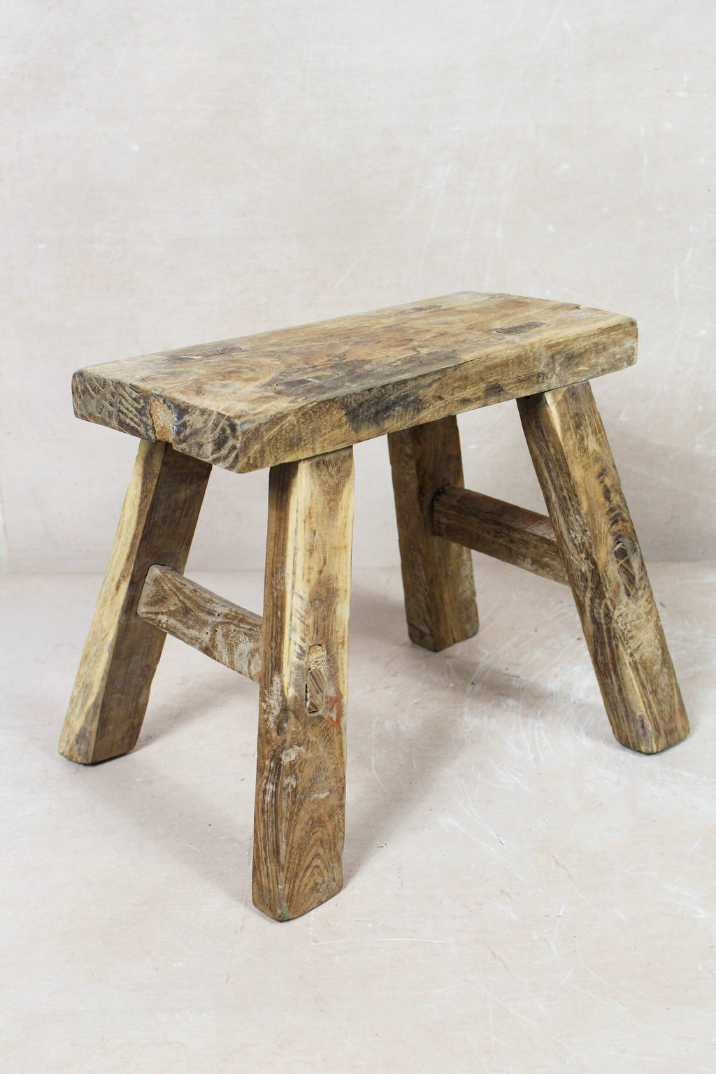 Vintage Rustic Stool - Elm wood - Small - 126