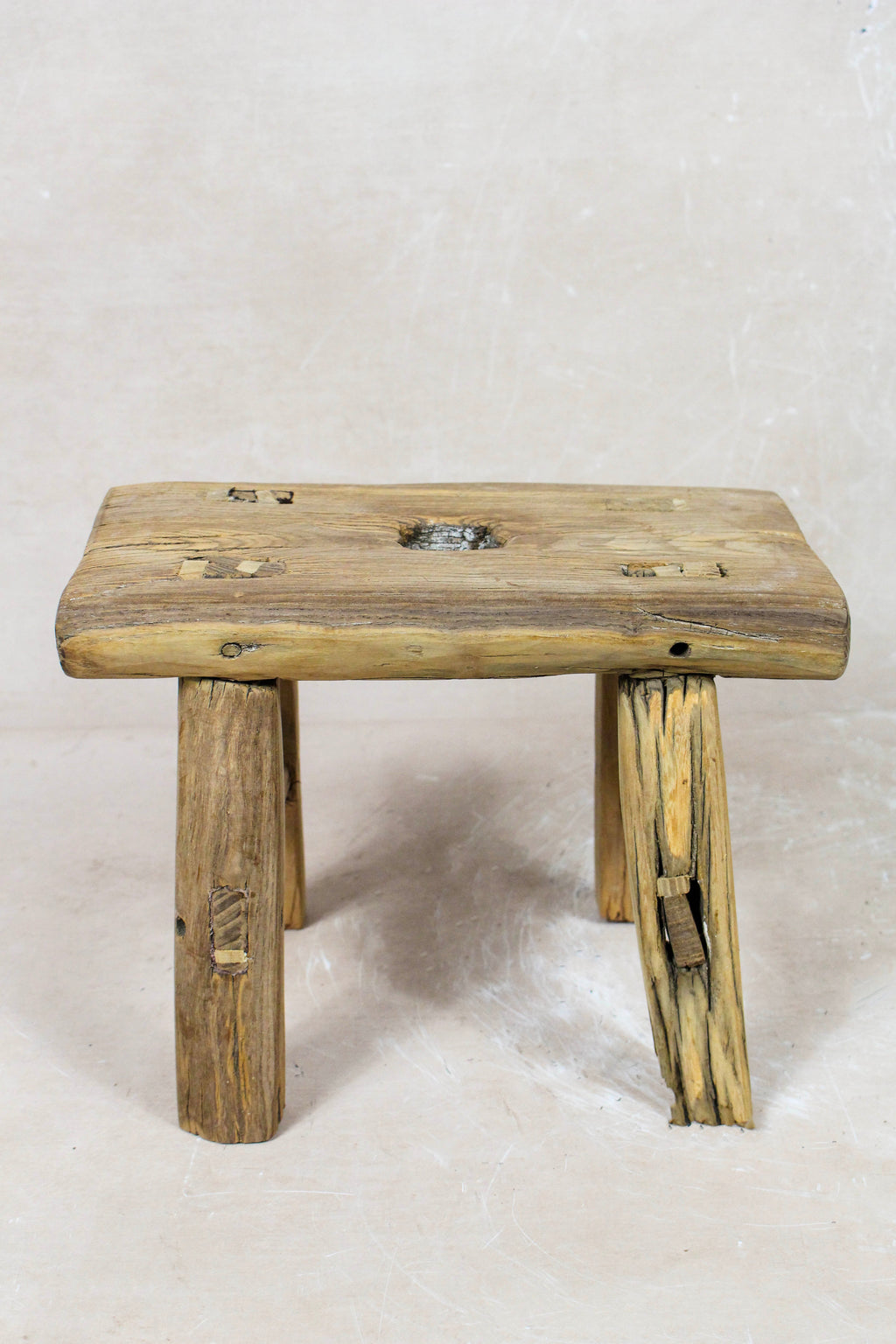 Vintage Rustic Stool - Elm wood - Small - 127