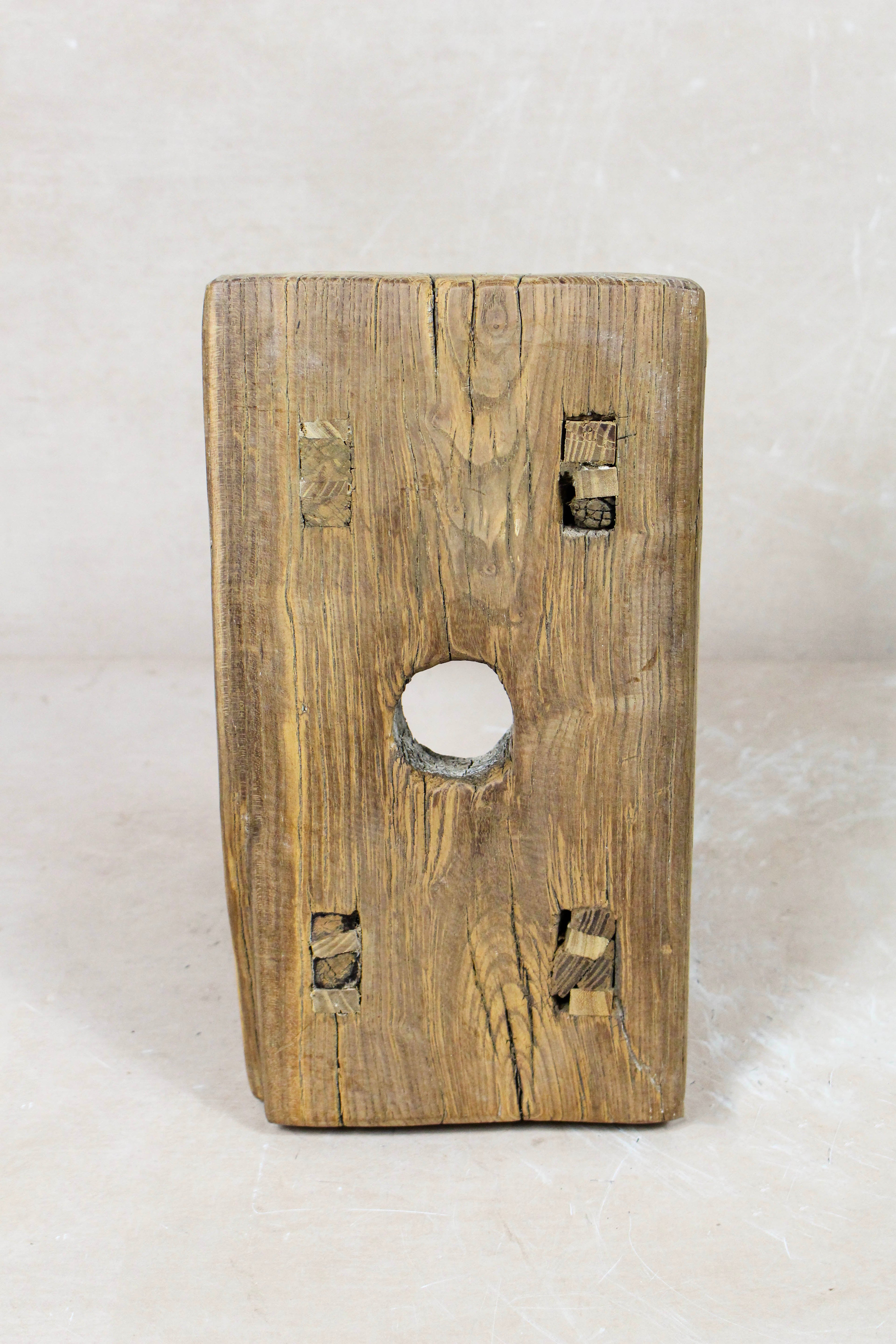 Vintage Rustic Stool - Elm wood - Small - 127