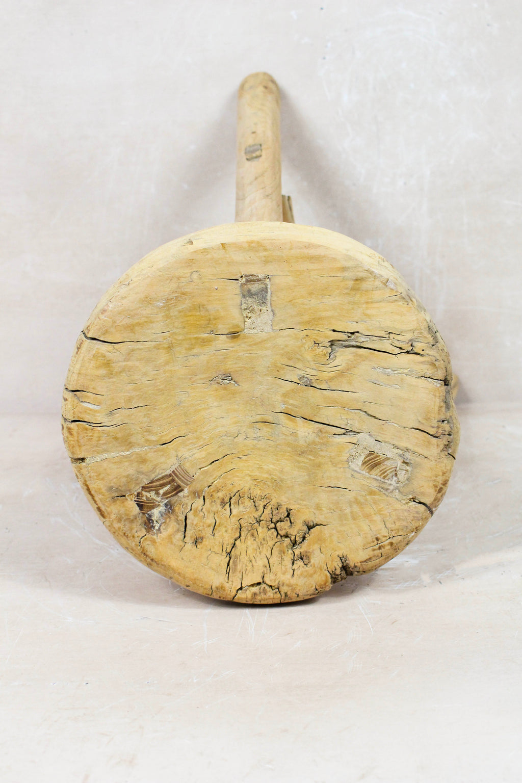 Vintage Rustic Round Stool - Elm wood - 131