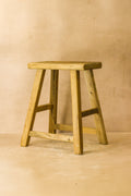 Vintage Rustic Elm Wood Stool - Medium - No 64
