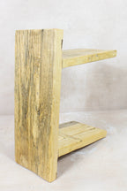 Vintage Rustic Square Elm Wood Stool - 132