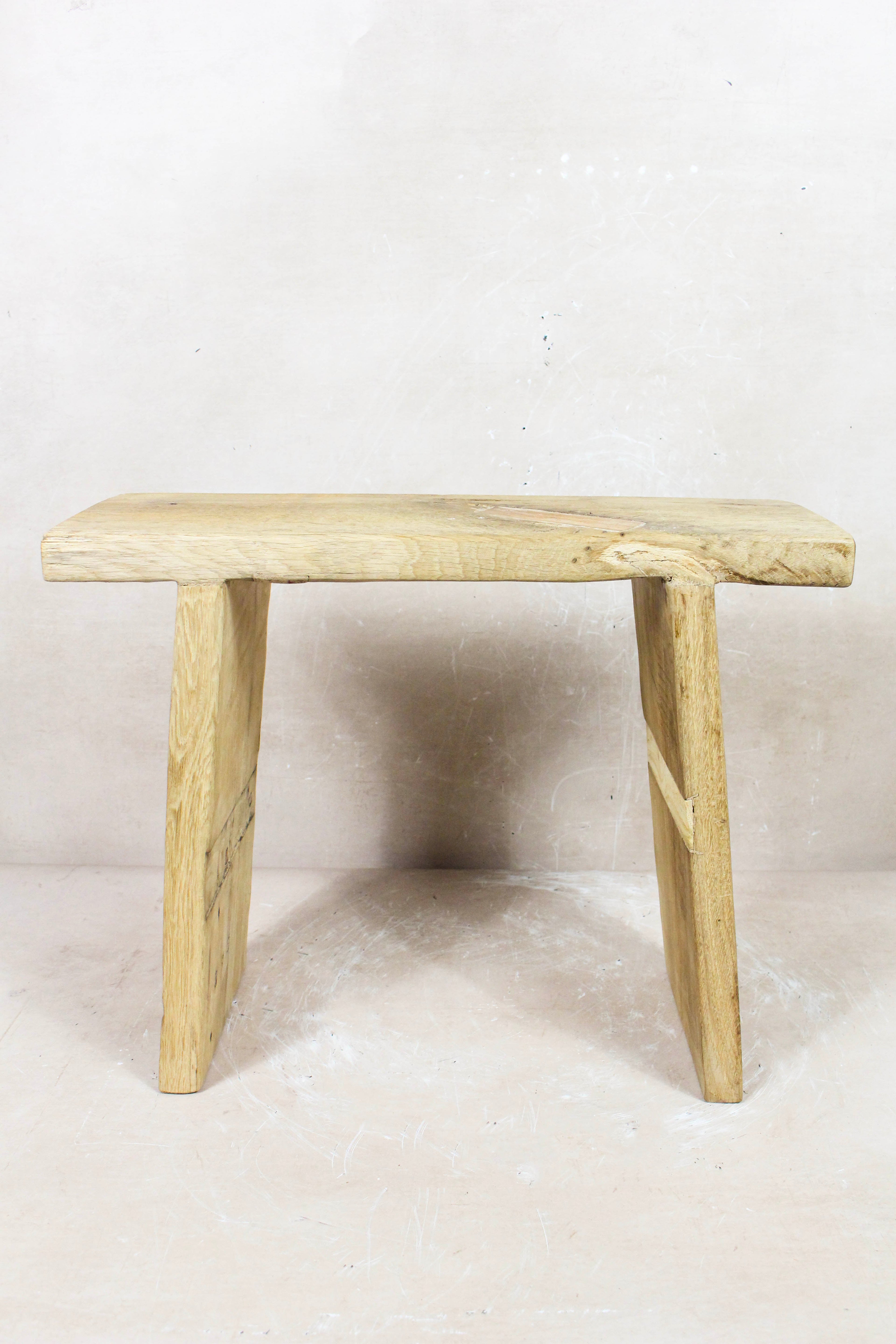 Vintage Rustic Square Elm Wood Stool - 133