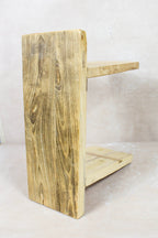 Vintage Rustic Square Elm Wood Stool - 134