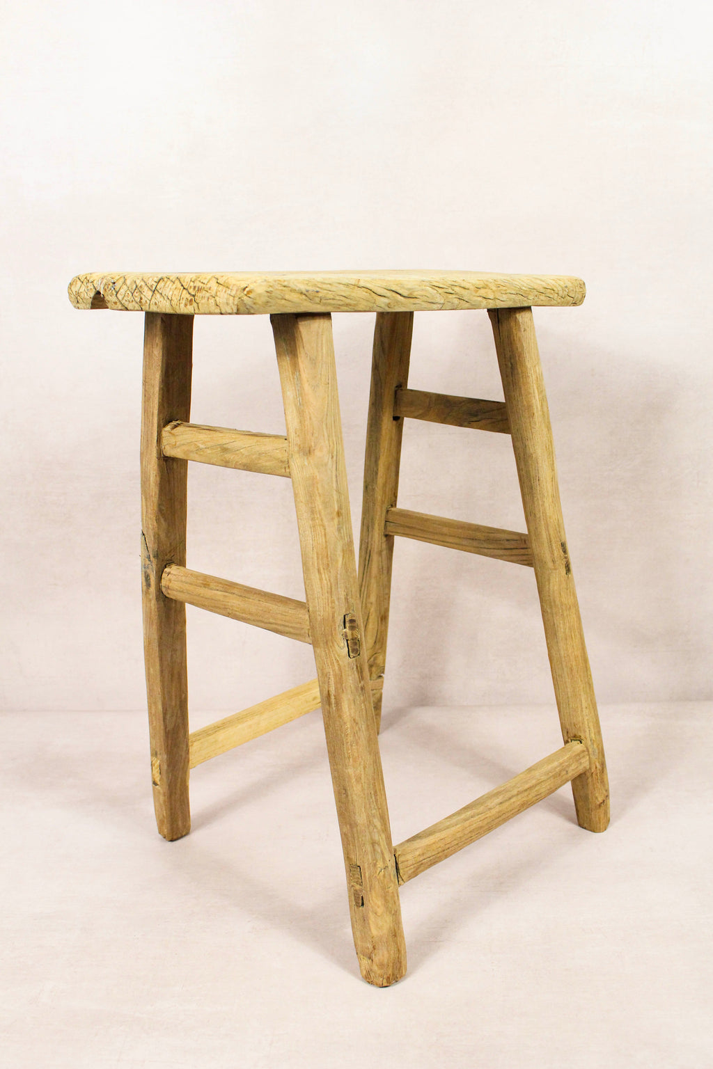 Vintage Rustic Stool - Elm wood - 138