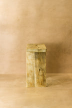 Vintage Rustic Square Elm Wood Stool - No 2