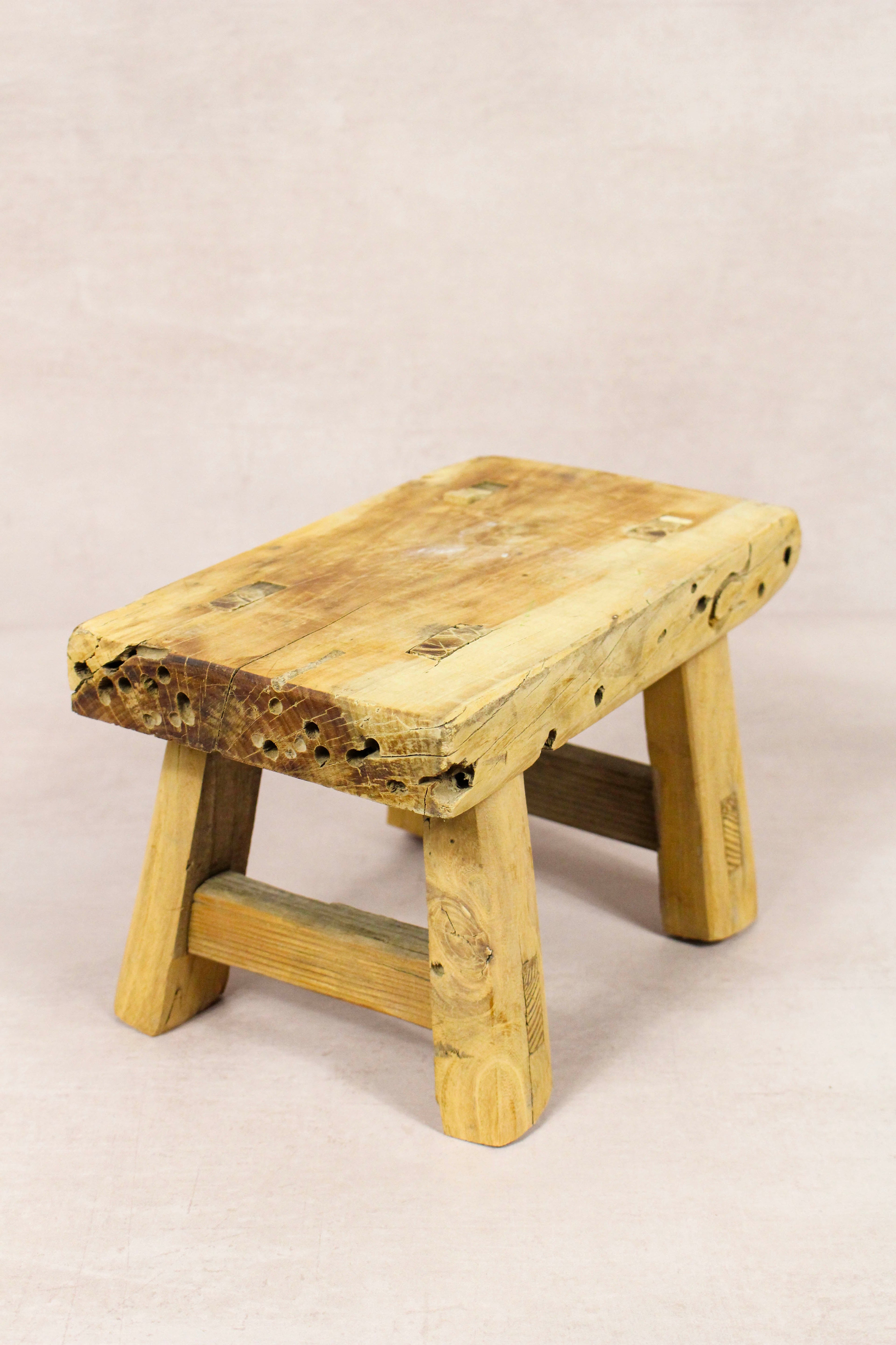 Vintage Rustic Stool - Elm wood - Small - 143