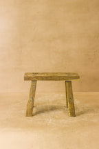 Vintage Rustic Elm Wood Stool - Small - No 17
