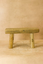 Vintage Rustic Elm Wood Stool - Small - No 19