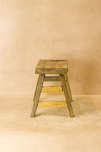 Vintage Rustic Elm Wood Stool - Small - No 20