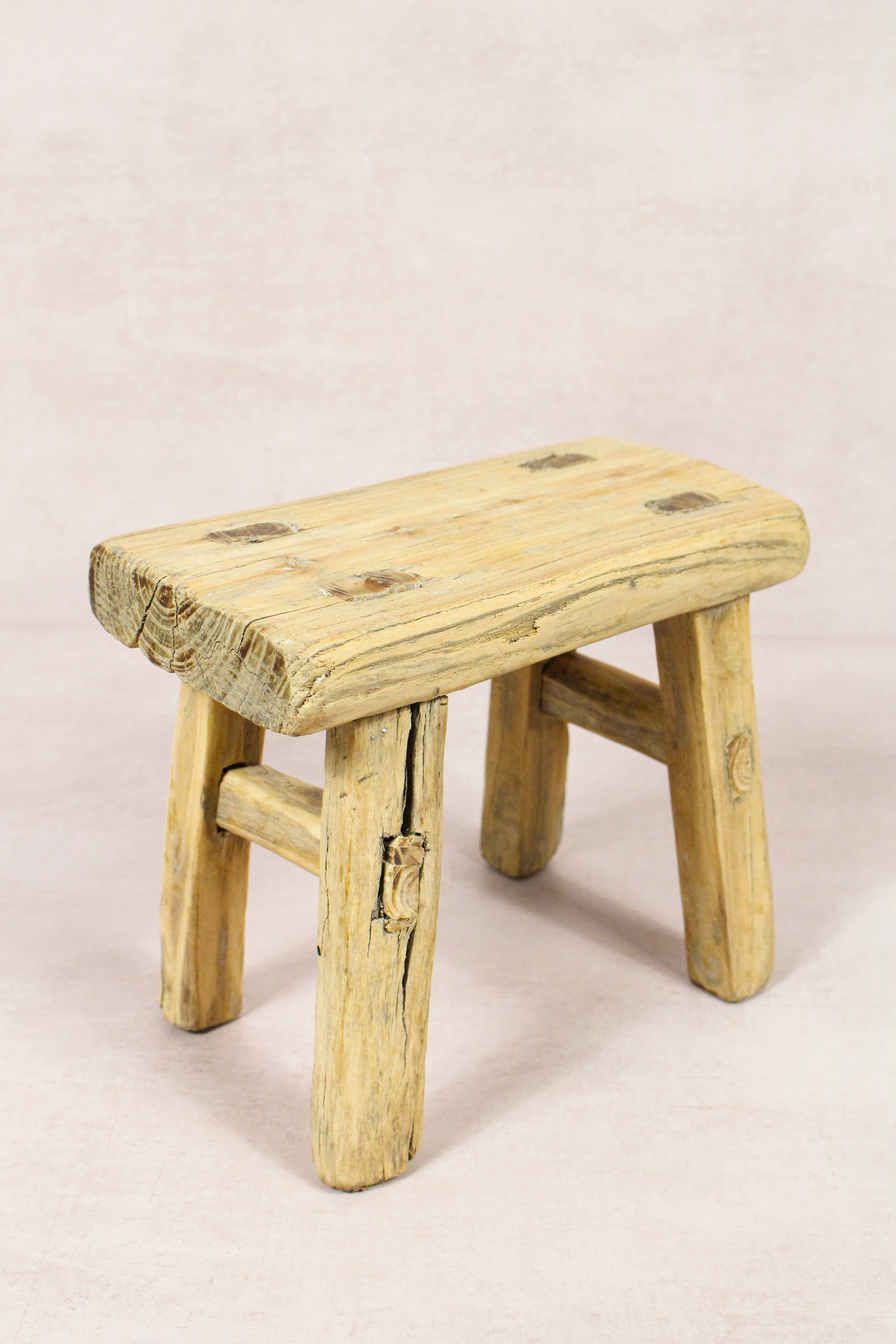 Vintage Rustic Stool - Elm wood - Small - 158
