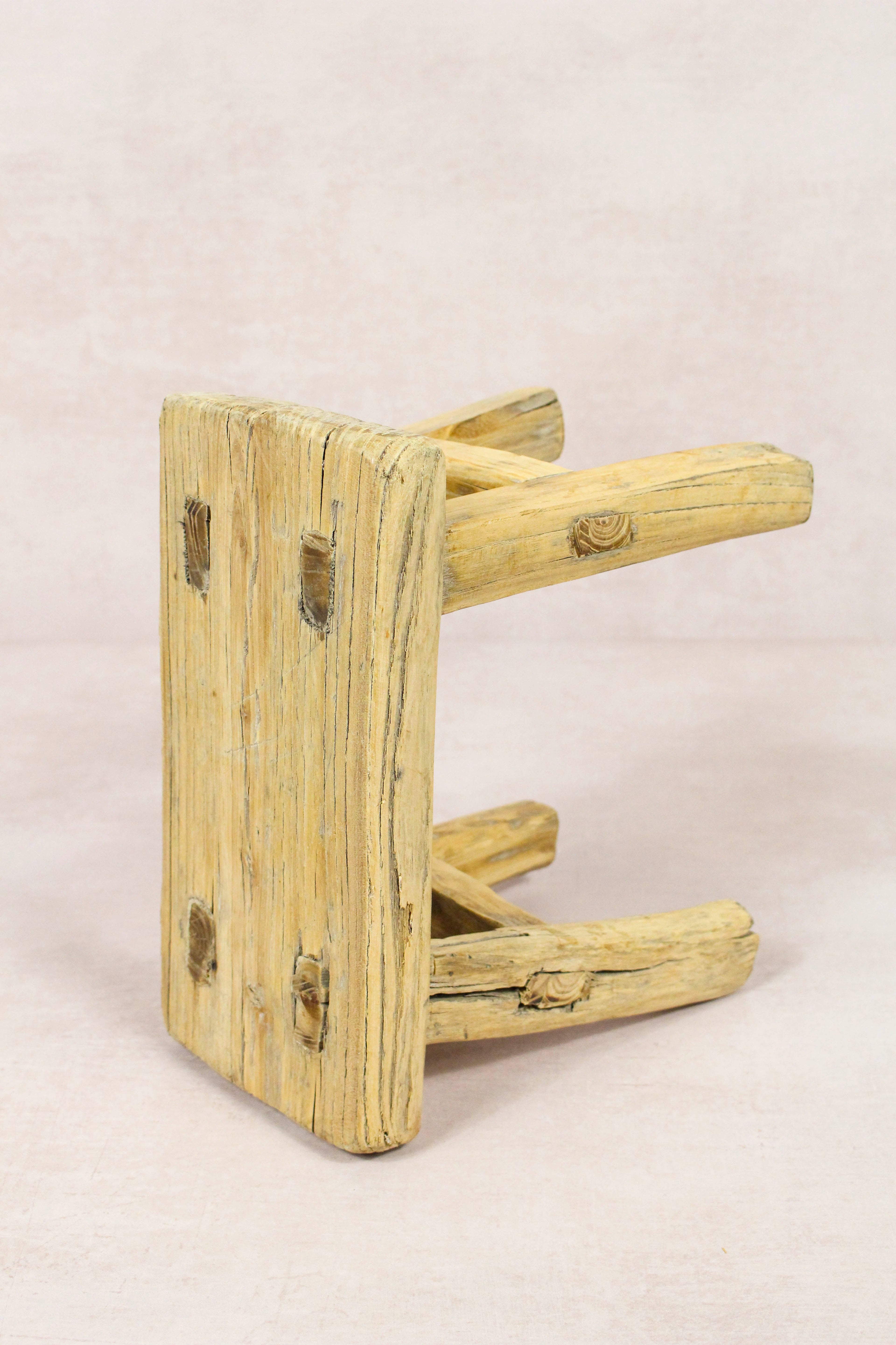 Vintage Rustic Stool - Elm wood - Small - 158