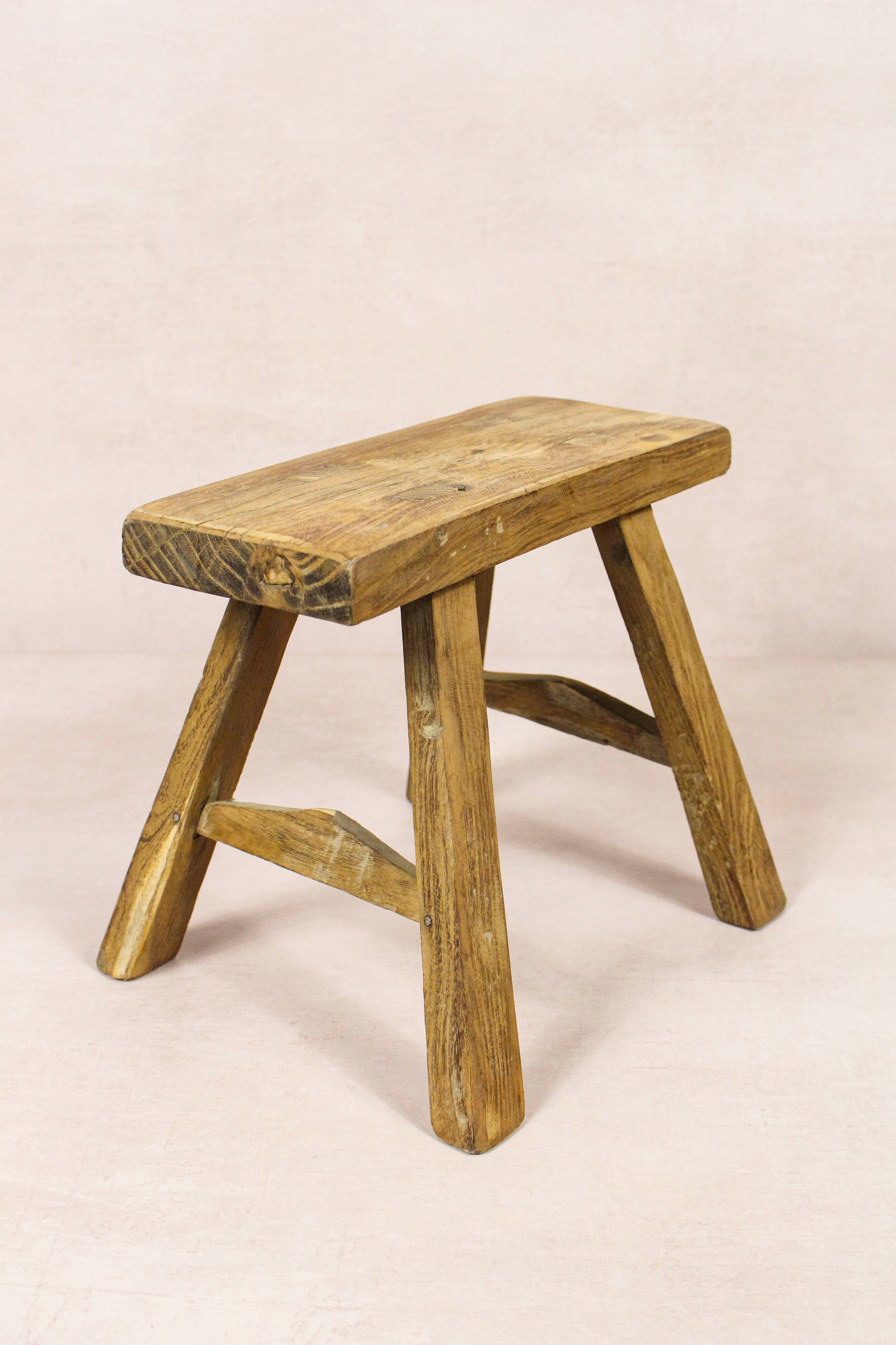 Vintage Rustic Stool - Elm wood - Small - 159