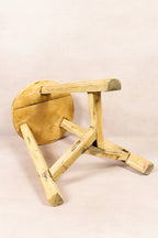 Vintage Rustic Round Stool - Elm wood - 169