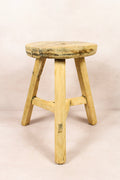 Vintage Rustic Round Stool - Elm wood - 170