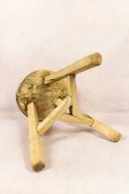 Vintage Rustic Round Stool - Elm wood - 170