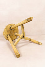Vintage Rustic Round Stool - Elm wood - 171