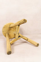 Vintage Rustic Round Stool - Elm wood - 173