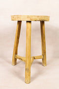 Vintage Rustic Round Stool - Elm wood - 174