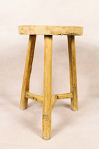 Vintage Rustic Round Stool - Elm wood - 174