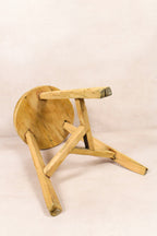 Vintage Rustic Round Stool - Elm wood - 175