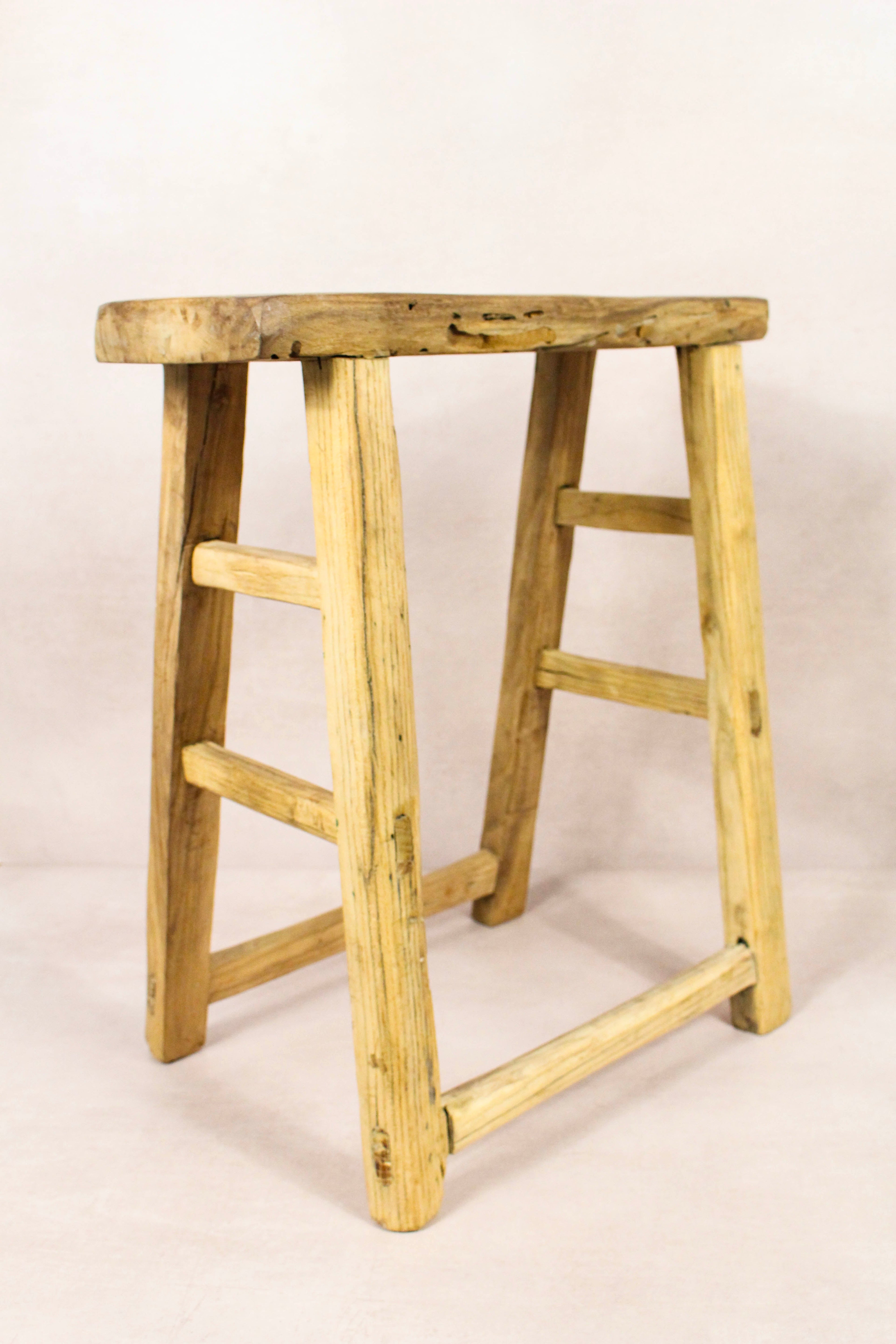 Vintage Rustic Stool - Elm wood - 177