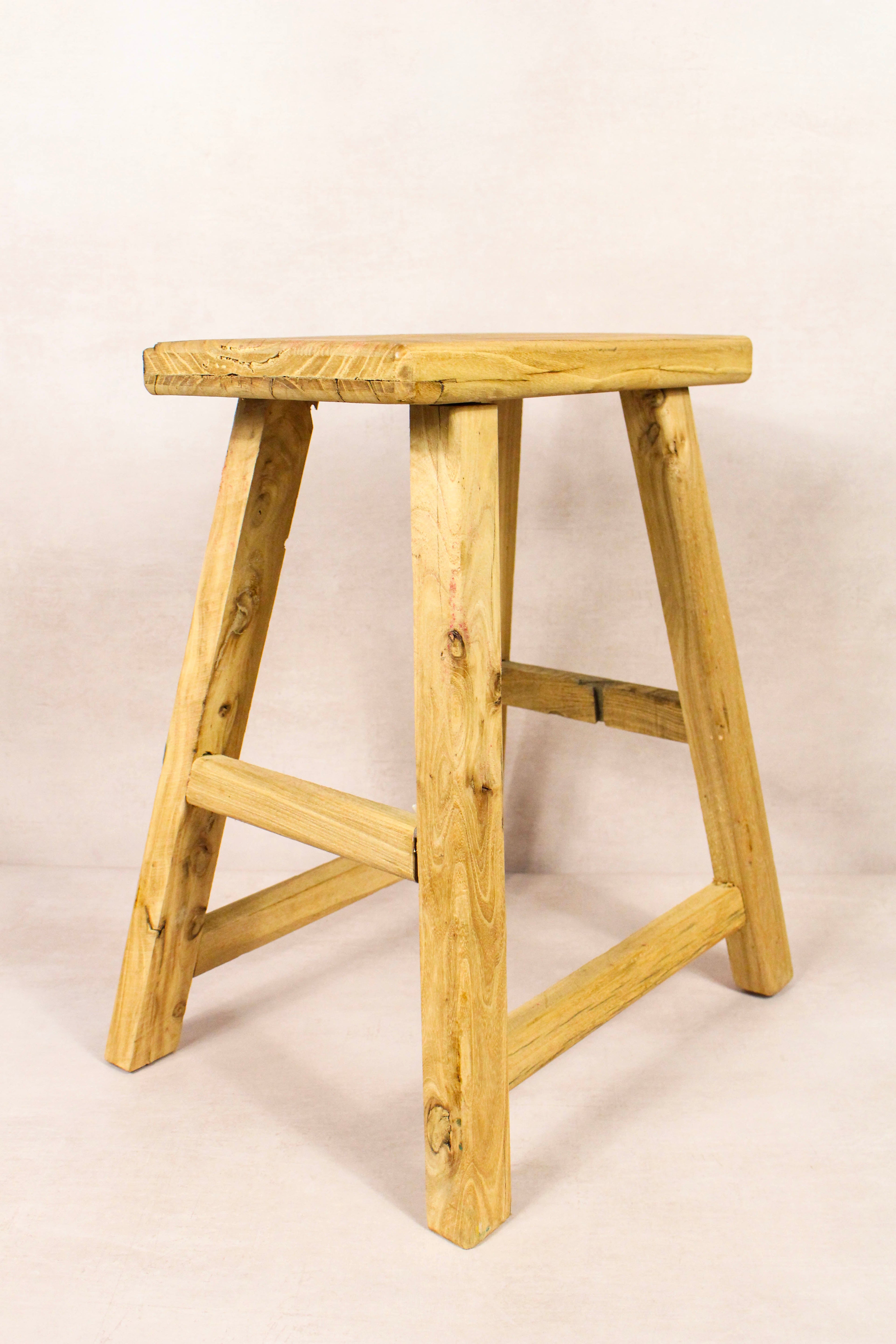 Vintage Rustic Stool - Elm wood - 183