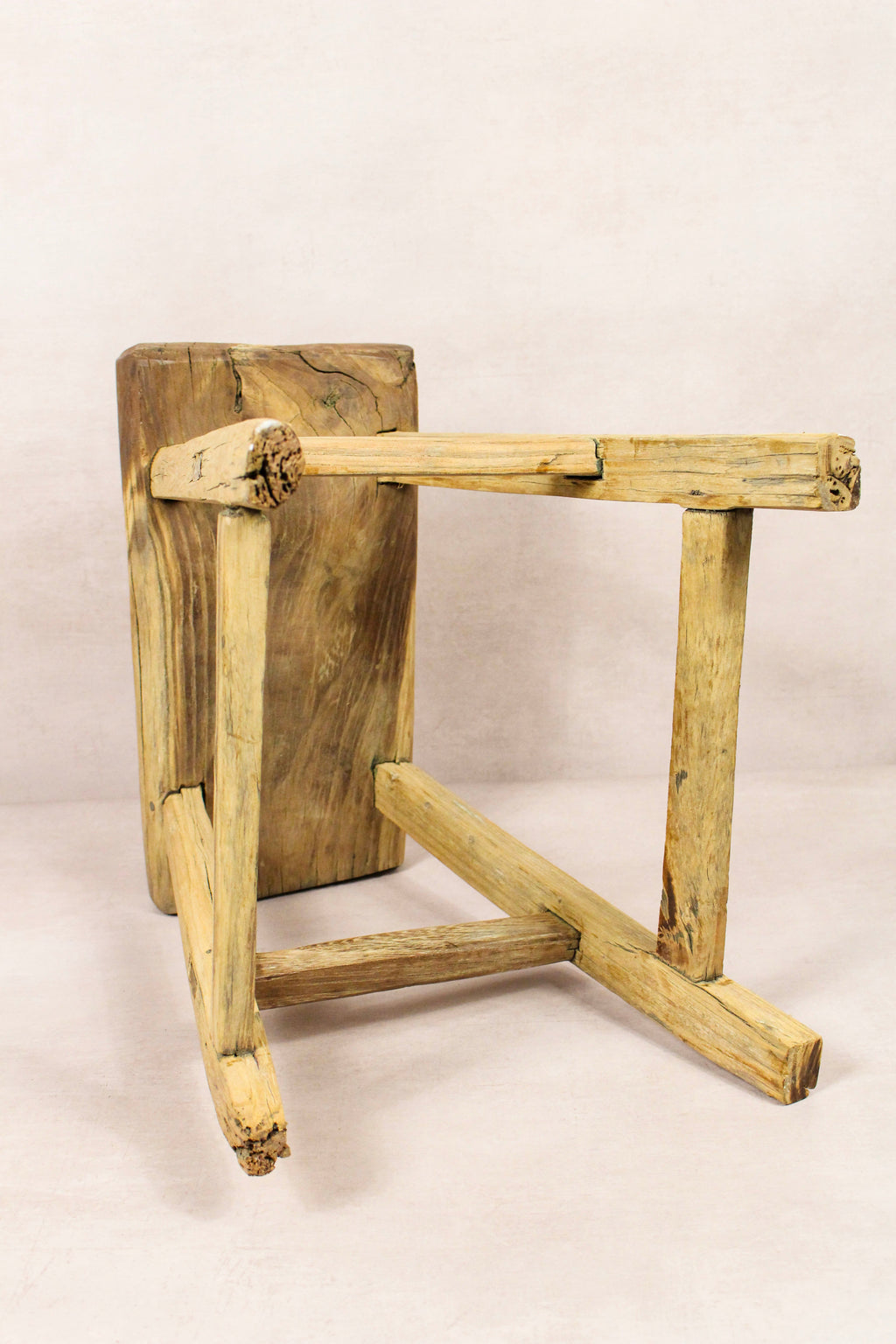 Vintage Rustic Stool - Elm wood - 186