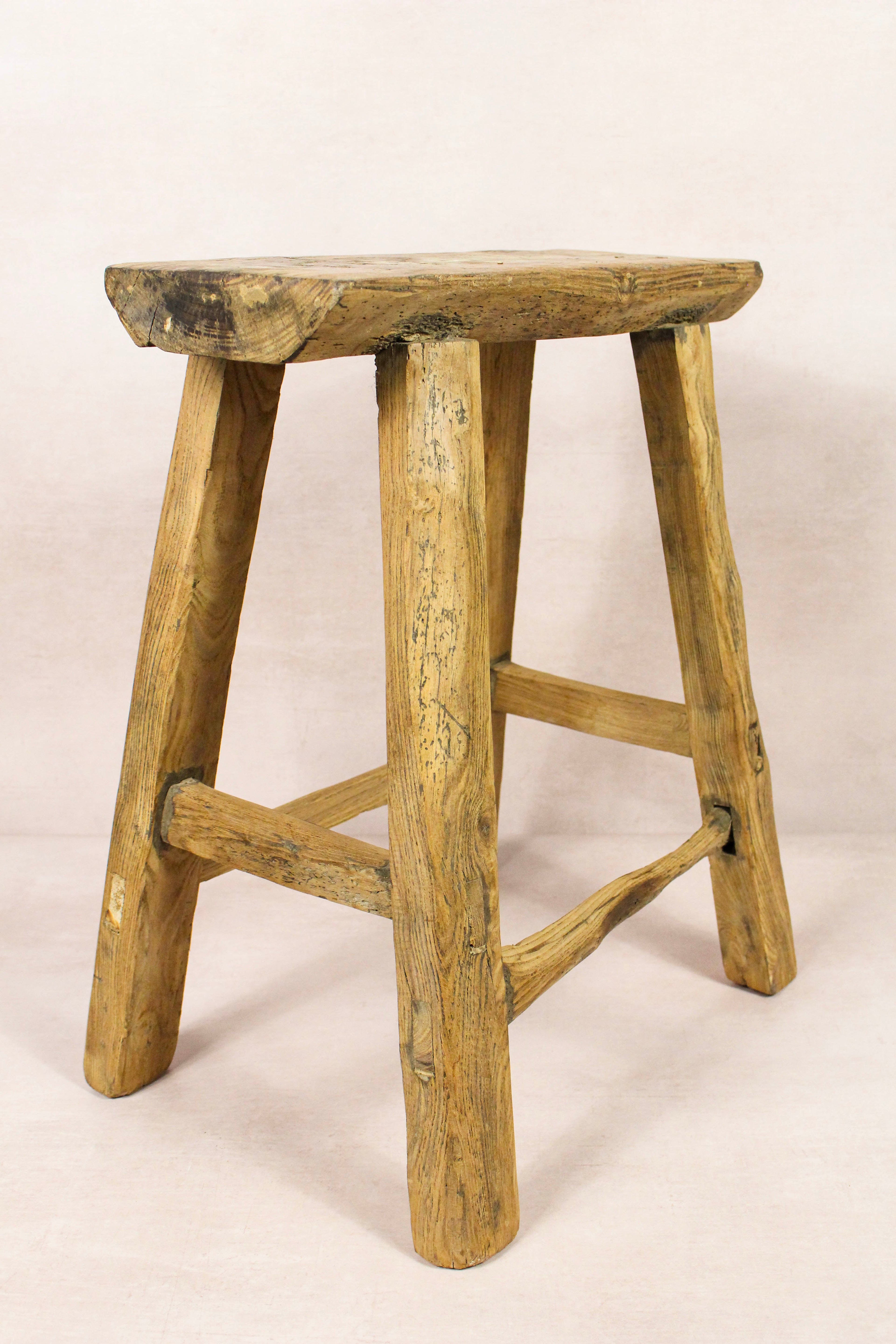 Vintage Rustic Stool - Elm wood - 187
