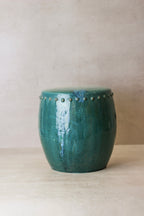 Vintage Emerald Green Ceramic Glazed Asian Garden Stool - No 1