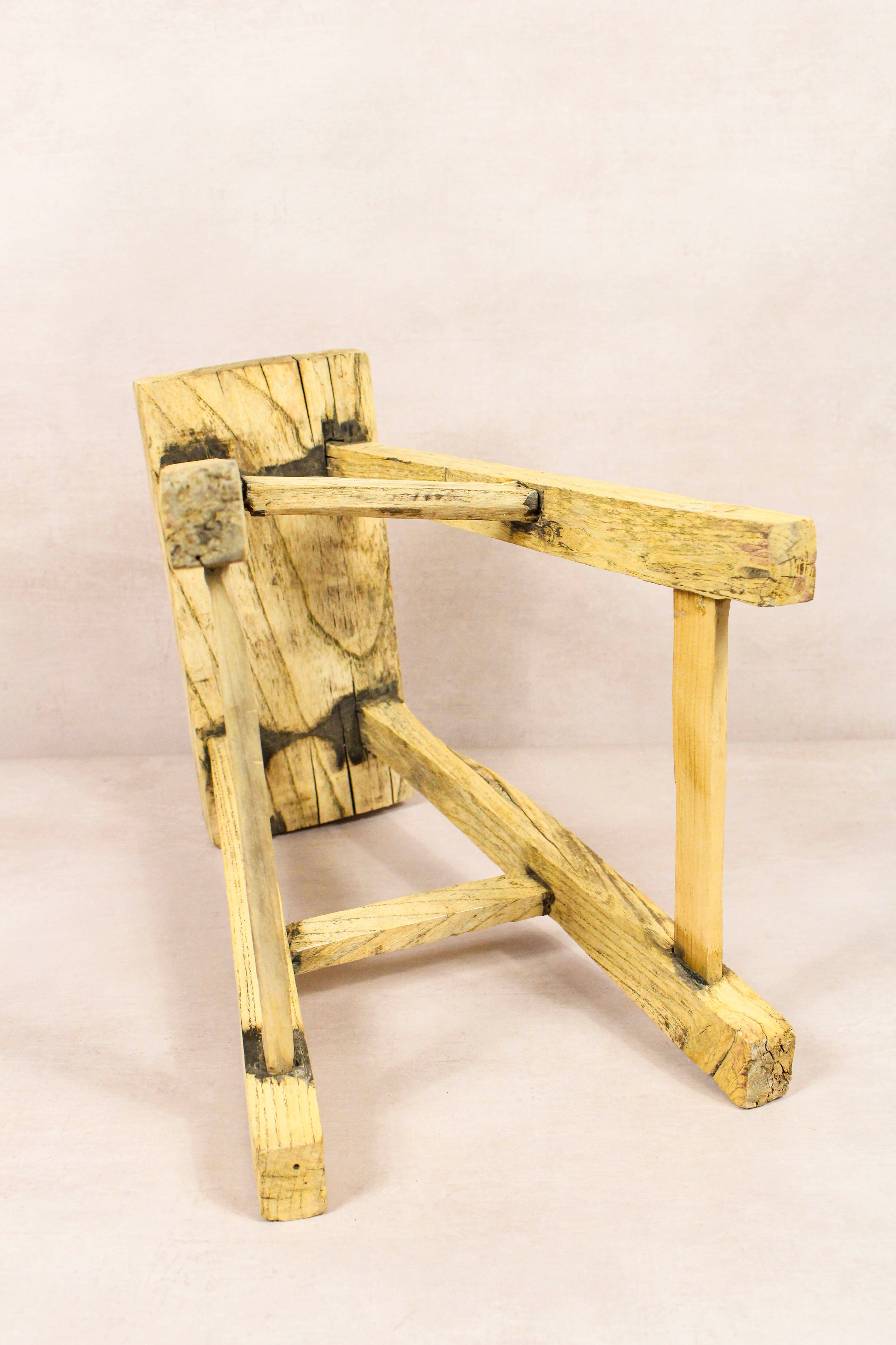 Vintage Rustic Stool - Elm wood - 201