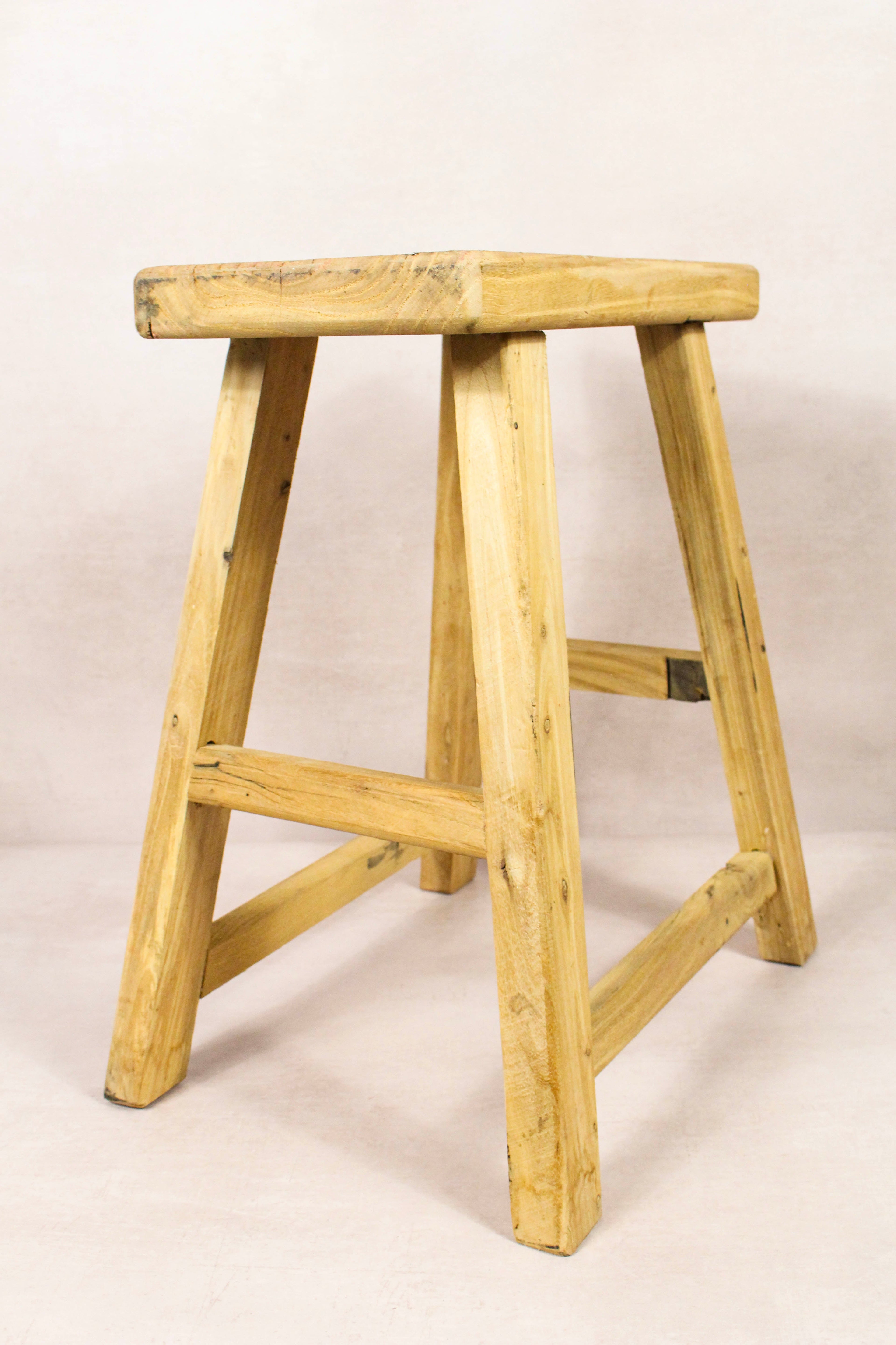 Vintage Rustic Stool - Elm wood - 207