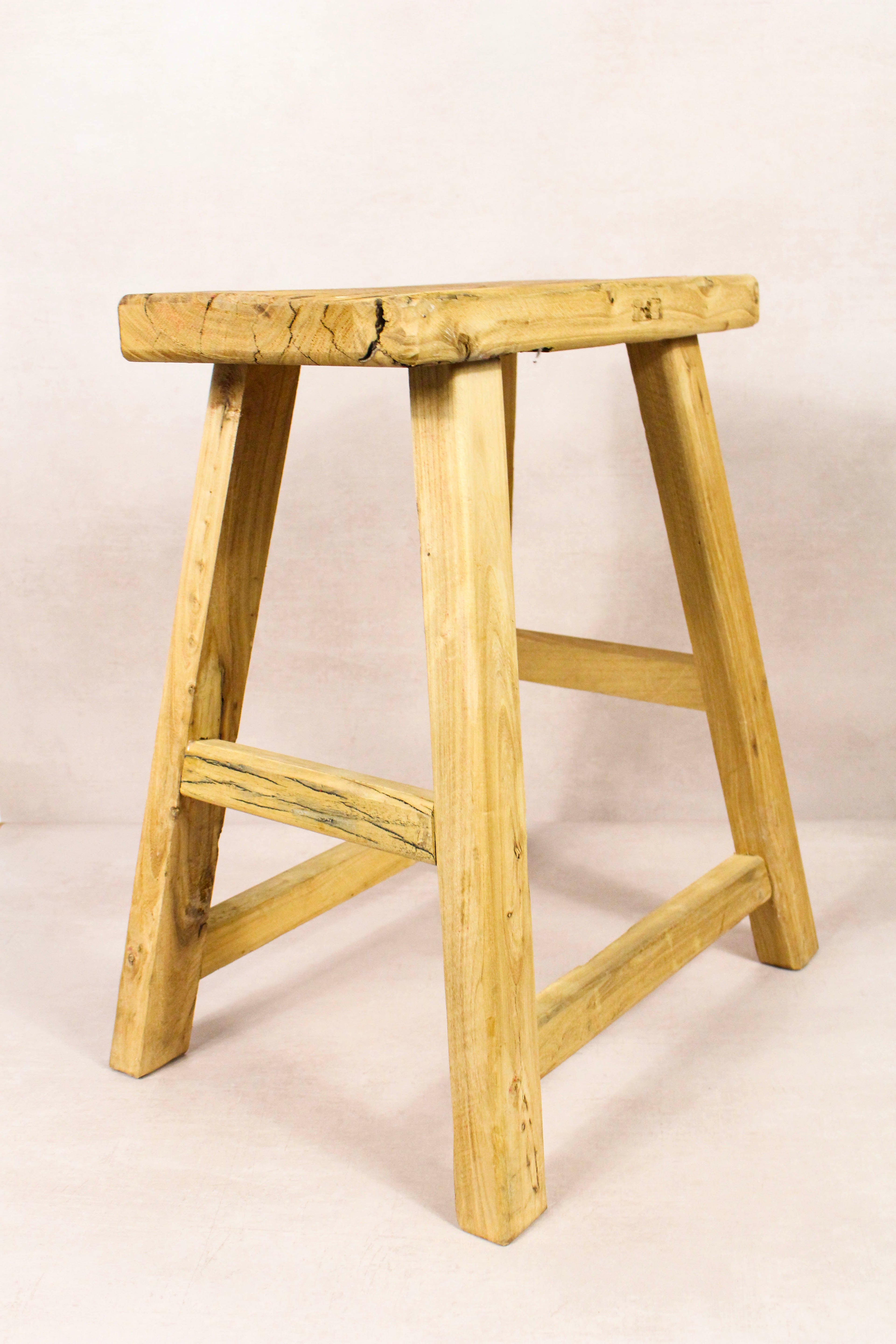 Vintage Rustic Stool - Elm wood - 210