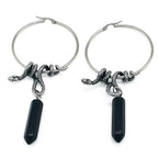 Serpent's Lair Snake Crystal Hoops