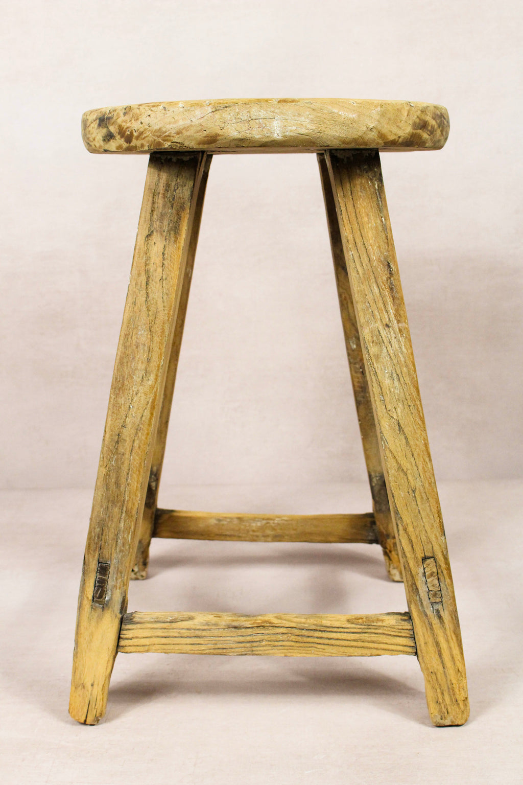 Vintage Rustic Round Stool - Elm wood - 240