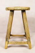 Vintage Rustic Round Stool - Elm wood - 240