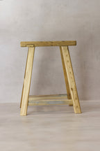 Vintage Rustic Elm Wood Stool - Medium - No 66