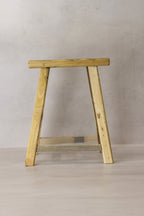 Vintage Rustic Elm Wood Stool - Medium - No 67