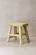 Vintage Rustic Elm Wood Stool - Small - No 21