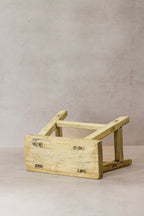 Vintage Rustic Elm Wood Stool - Small - No 21