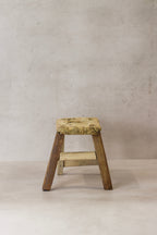 Vintage Rustic Elm Wood Stool - Small - No 22