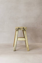 Vintage Rustic Elm Wood Stool - Small - No 23