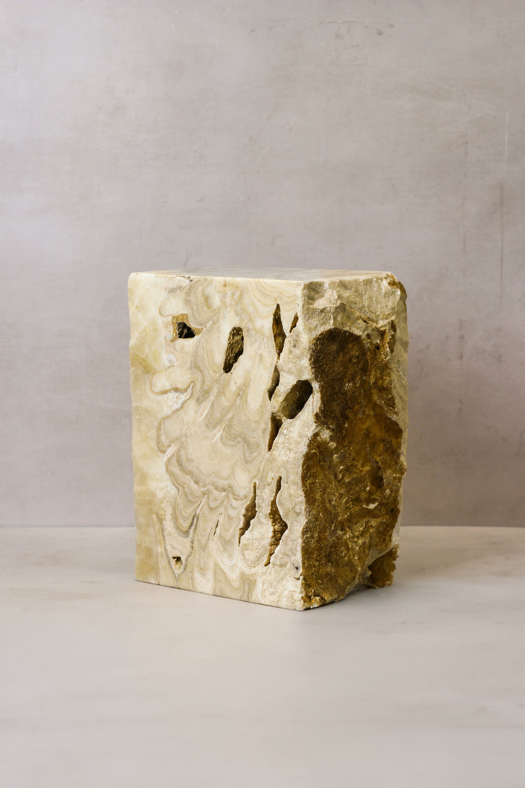 Onyx Side Table Pedestal Raw - Solid - No 5