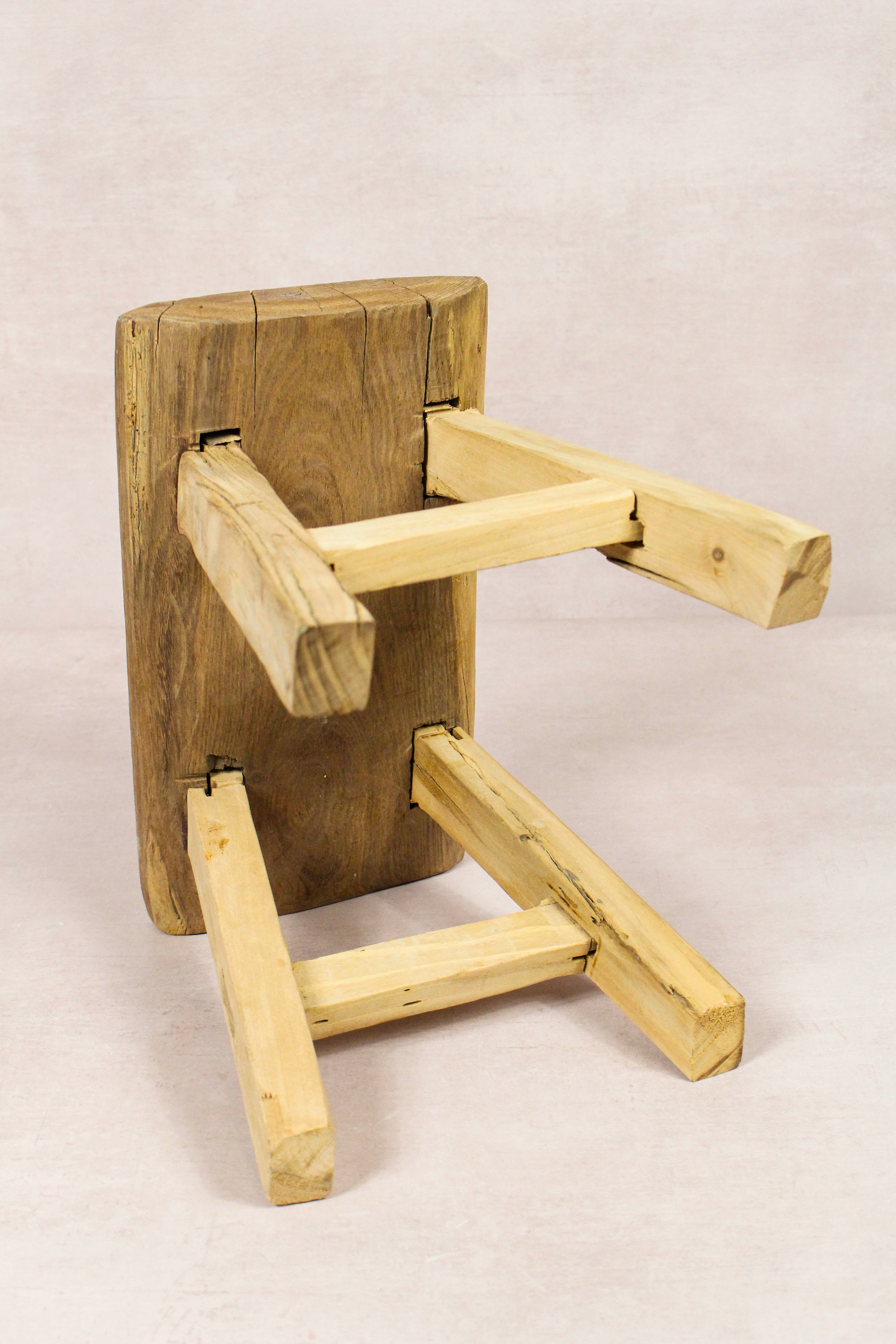 Vintage Rustic Stool - Elm wood - Small - 272