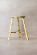 Vintage Rustic Elm Wood Stool - Round - No 51