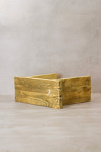 Vintage Rustic Square Elm Wood Stool - No 6