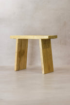 Vintage Rustic Square Elm Wood Stool - No 7