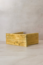 Vintage Rustic Square Elm Wood Stool - No 7